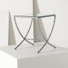 SAFAVIEH Couture Collection Debbie White/Brass Square Metal Accent Table (Fully Assembled)(Silver)