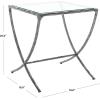 SAFAVIEH Couture Collection Debbie White/Brass Square Metal Accent Table (Fully Assembled)(Silver)