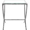 SAFAVIEH Couture Collection Debbie White/Brass Square Metal Accent Table (Fully Assembled)(Silver)