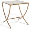 SAFAVIEH Couture Collection Debbie White/Brass Square Metal Accent Table (Fully Assembled)(White/Brass)