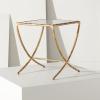 SAFAVIEH Couture Collection Debbie White/Brass Square Metal Accent Table (Fully Assembled)(White/Brass)