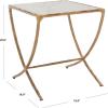 SAFAVIEH Couture Collection Debbie White/Brass Square Metal Accent Table (Fully Assembled)(White/Brass)