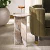 SAFAVIEH Couture Collection Devlin Red Marble Drink Table (Fully Assembled)(Brown)