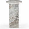 SAFAVIEH Couture Collection Devlin Red Marble Drink Table (Fully Assembled)(Brown)