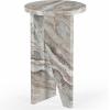 SAFAVIEH Couture Collection Devlin Red Marble Drink Table (Fully Assembled)(Brown)