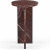 SAFAVIEH Couture Collection Devlin Red Marble Drink Table (Fully Assembled)(Red)