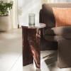 SAFAVIEH Couture Collection Devlin Red Marble Drink Table (Fully Assembled)(Red)