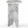 SAFAVIEH Couture Collection Devlin Red Marble Drink Table (Fully Assembled)(White)