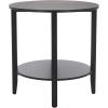 SAFAVIEH Couture Collection Leonardi Natural Brown Round Top Accent Table(Black)