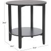 SAFAVIEH Couture Collection Leonardi Natural Brown Round Top Accent Table(Black)