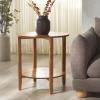 SAFAVIEH Couture Collection Leonardi Natural Brown Round Top Accent Table(Natural)