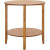 SAFAVIEH Couture Collection Leonardi Natural Brown Round Top Accent Table(Natural)