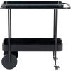 SAFAVIEH Couture Collection Malek Black 2-Shelf Bar Cart with Wheels(Black)