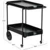 SAFAVIEH Couture Collection Malek Black 2-Shelf Bar Cart with Wheels(Black)