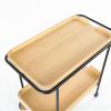 SAFAVIEH Couture Collection Malek Black 2-Shelf Bar Cart with Wheels(Natural/Black)