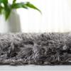 SAFAVIEH Flokati Shag Collection Area Rug – 6’7″ x 9′, Beige, Solid Design, Non-Shedding & Easy Care, 2.75-inch Thick Ideal for High Traffic Areas in Living Room, Bedroom (FLK950E)(Charcoal)