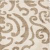 SAFAVIEH Florida Shag Collection Area Rug – 5’3″ x 7’6″, Grey & Beige, Damask Design, Non-Shedding & Easy Care, 1.2-inch Thick Ideal for High Traffic Areas in Living Room, Bedroom (SG462-8013)(Cream/Beige)