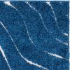 SAFAVIEH Florida Shag Collection Area Rug – 8’6″ x 12′, Dark Blue & Cream, Non-Shedding & Easy Care, 1.2-inch Thick Ideal for High Traffic Areas in Living Room, Bedroom (SG472-6511)(Dark Blue/Cream)