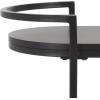 SAFAVIEH Home Collection – Inessa Black & Natural Oval 2-Tier Bar Cart, Modern Metal Serving Cart, Sleek Entertaining Design (BCT2503F)(Black/Black)