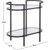 SAFAVIEH Home Collection – Inessa Black & Natural Oval 2-Tier Bar Cart, Modern Metal Serving Cart, Sleek Entertaining Design (BCT2503F)(Black/Clear)