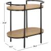 SAFAVIEH Home Collection – Inessa Black & Natural Oval 2-Tier Bar Cart, Modern Metal Serving Cart, Sleek Entertaining Design (BCT2503F)(Black/Natural)