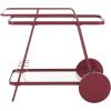 SAFAVIEH Home Collection – Zunia White & Glass 2-Tier Bar Cart, Modern Metal Serving Cart, Sleek Contemporary Design (BCT2504E)(Brick Red/Glass)