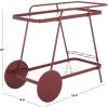 SAFAVIEH Home Collection – Zunia White & Glass 2-Tier Bar Cart, Modern Metal Serving Cart, Sleek Contemporary Design (BCT2504E)(Brick Red/Glass)