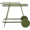 SAFAVIEH Home Collection – Zunia White & Glass 2-Tier Bar Cart, Modern Metal Serving Cart, Sleek Contemporary Design (BCT2504E)(Green/Clear)