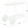 SAFAVIEH Home Collection – Zunia White & Glass 2-Tier Bar Cart, Modern Metal Serving Cart, Sleek Contemporary Design (BCT2504E)(Soft Mint/Glass)