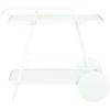 SAFAVIEH Home Collection – Zunia White & Glass 2-Tier Bar Cart, Modern Metal Serving Cart, Sleek Contemporary Design (BCT2504E)(Soft Mint/Glass)