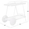 SAFAVIEH Home Collection – Zunia White & Glass 2-Tier Bar Cart, Modern Metal Serving Cart, Sleek Contemporary Design (BCT2504E)(White/Glass)