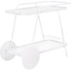 SAFAVIEH Home Collection – Zunia White & Glass 2-Tier Bar Cart, Modern Metal Serving Cart, Sleek Contemporary Design (BCT2504E)(White/Glass)