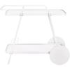 SAFAVIEH Home Collection – Zunia White & Glass 2-Tier Bar Cart, Modern Metal Serving Cart, Sleek Contemporary Design (BCT2504E)(White/Glass)