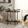 SAFAVIEH Home Collection Inessa Black/Black 2-Tier Bar Cart(Black/Black)