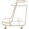 SAFAVIEH Home Collection Midas Gold/Mirrored 2-Tier Oval Bar Cart