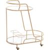 SAFAVIEH Home Collection Midas Gold/Mirrored 2-Tier Oval Bar Cart