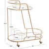 SAFAVIEH Home Collection Midas Gold/Mirrored 2-Tier Oval Bar Cart
