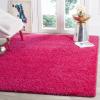 SAFAVIEH Laguna Shag Collection Area Rug – 8′ x 10′, Sand, Solid Design, Non-Shedding & Easy Care, 2-inch Thick Ideal for High Traffic Areas in Living Room, Bedroom (SGL303C)(Fuchsia)