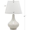 SAFAVIEH Lighting Collection Amy Modern Contemporary Fern Green Gourd Glass 24-inch Bedroom Living Room Home Office Desk Nightstand Table Lamp Set of 2 (LED Bulbs Included)(Light Grey – Set of 2)