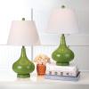 SAFAVIEH Lighting Collection Amy Modern Contemporary Fern Green Gourd Glass 24-inch Bedroom Living Room Home Office Desk Nightstand Table Lamp Set of 2 (LED Bulbs Included)(Green – Set of 2)