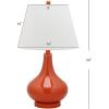 SAFAVIEH Lighting Collection Amy Modern Contemporary Fern Green Gourd Glass 24-inch Bedroom Living Room Home Office Desk Nightstand Table Lamp Set of 2 (LED Bulbs Included)(Orange)