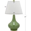 SAFAVIEH Lighting Collection Amy Modern Contemporary Fern Green Gourd Glass 24-inch Bedroom Living Room Home Office Desk Nightstand Table Lamp Set of 2 (LED Bulbs Included)(Green – Set of 2)