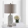 SAFAVIEH Lighting Collection Ashson Modern Contemporary Rustic Farmhouse Silver/ Ivory 26-inch Bedroom Living Room Home Office Desk Nightstand Table Lamp Set of 2 (LED Bulbs Included)