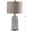 SAFAVIEH Lighting Collection Ashson Modern Contemporary Rustic Farmhouse Silver/ Ivory 26-inch Bedroom Living Room Home Office Desk Nightstand Table Lamp Set of 2 (LED Bulbs Included)