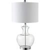 SAFAVIEH Lighting Collection Bilsor Clear/ Chrome 25-inch Bedroom Living Room Home Office Desk Nightstand Table Lamp Set of 2 (LED Bulbs Included)