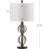 SAFAVIEH Lighting Collection Calista Rustic Farmhouse Double Sphere Oil-Rubbed Bronze 28-inch Bedroom Living Room Home Office Desk Nightstand Table Lamp Set of 2 (LED Bulbs Included)