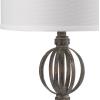 SAFAVIEH Lighting Collection Calista Rustic Farmhouse Double Sphere Oil-Rubbed Bronze 28-inch Bedroom Living Room Home Office Desk Nightstand Table Lamp Set of 2 (LED Bulbs Included)