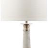 SAFAVIEH Lighting Collection Colleen Modern White Marble 31-inch Bedroom Living Room Home Office Desk Nightstand Table Lamp Set of 2 (LED Bulbs Included)(Marble – Set of 2)