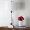 SAFAVIEH Lighting Collection Colleen Modern White Marble 31-inch Bedroom Living Room Home Office Desk Nightstand Table Lamp Set of 2 (LED Bulbs Included)(Marble – Set of 2)