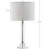 SAFAVIEH Lighting Collection Deco Modern Crystal Column 25-inch Bedroom Living Room Home Office Desk Nightstand Table Lamp Set of 2 (LED Bulbs Included)